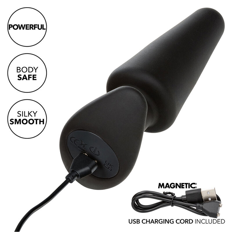 Calexotics - Rock Bottom Plug Anal Cónico 10 Vibraciones Silicona Negro 8 Calexotics - Rock Bottom Plug Anal Cónico 10 Vibraciones Silicona Negro - Imagen 8
