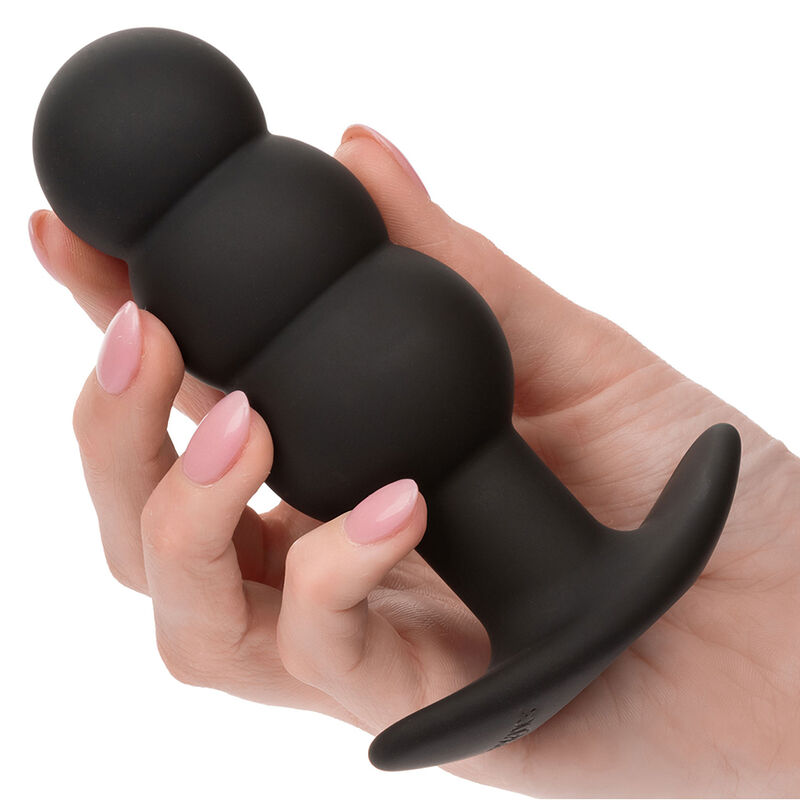 Calexotics - Rock Bottom Plug Anal Con Cuentas 10 Vibraciones Silicona Negro 6 Calexotics - Rock Bottom Plug Anal Con Cuentas 10 Vibraciones Silicona Negro - Imagen 6
