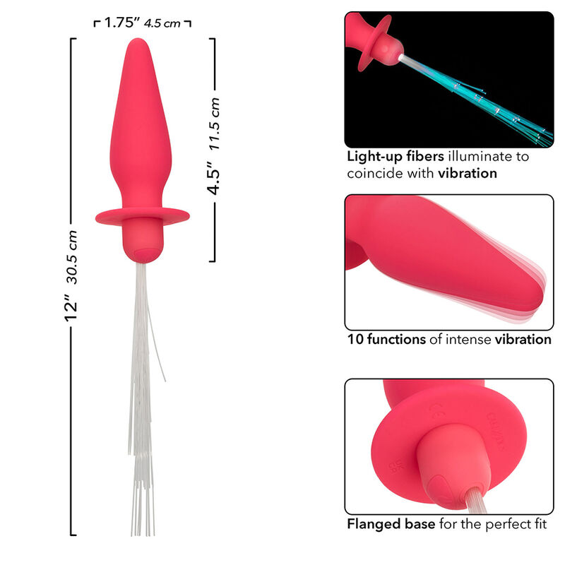 Calexotics - Southern Lights Light Up Plug Anal Con Luces 10 Vibraciones Silicona Rosa 6 Calexotics - Southern Lights Light Up Plug Anal Con Luces 10 Vibraciones Silicona Rosa - Imagen 6