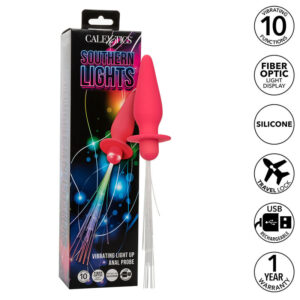 Calexotics - Southern Lights Light Up Plug Anal con Luces 10 Vibraciones Silicona Rosa