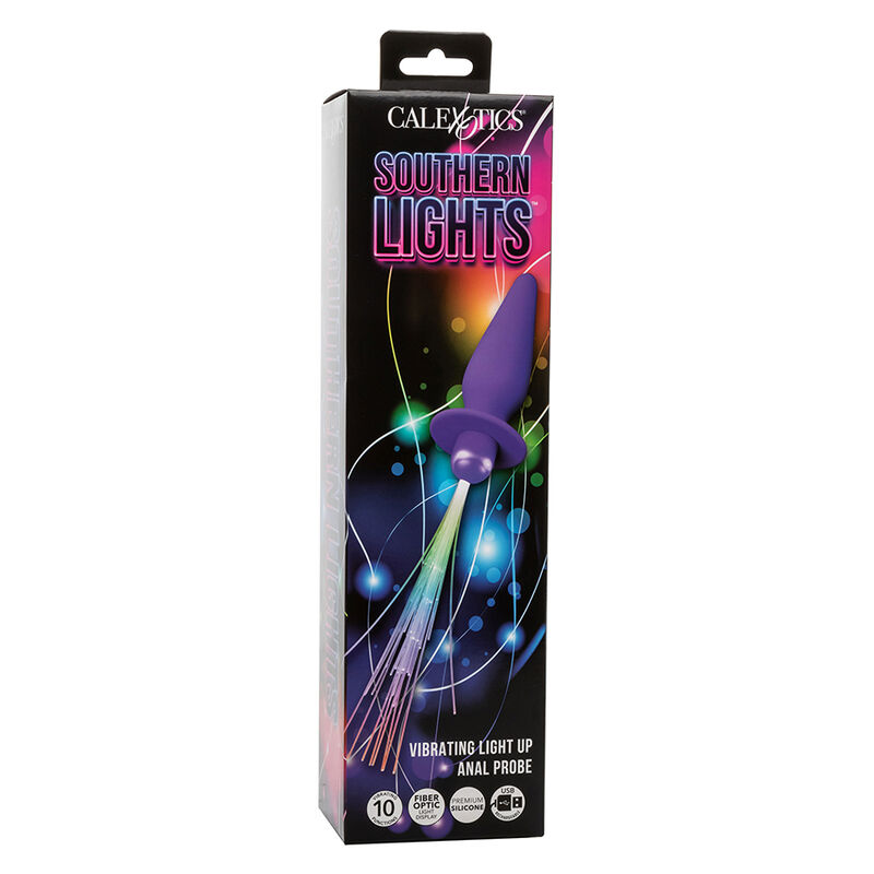 Calexotics - Southern Lights Light Up Plug Anal Con Luces 10 Vibraciones Silicona Violeta 8 Calexotics - Southern Lights Light Up Plug Anal Con Luces 10 Vibraciones Silicona Violeta - Imagen 8
