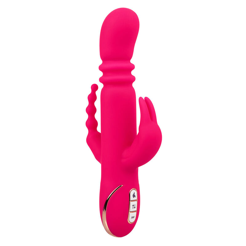 Calexotics - Jack Fantasy Triple Vibrador Calentable Rabbit Rosa 2 Calexotics - Jack Fantasy Triple Vibrador Calentable Rabbit Rosa - Imagen 2