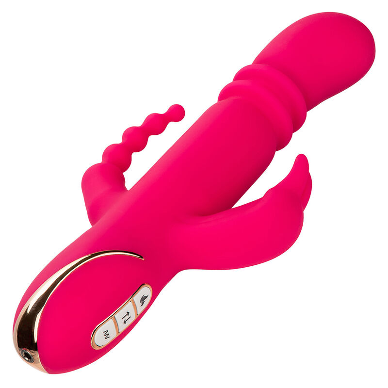 Calexotics - Jack Fantasy Triple Vibrador Calentable Rabbit Rosa 3 Calexotics - Jack Fantasy Triple Vibrador Calentable Rabbit Rosa - Imagen 3