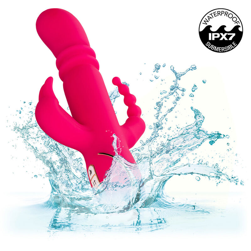 Calexotics - Jack Fantasy Triple Vibrador Calentable Rabbit Rosa 9 Calexotics - Jack Fantasy Triple Vibrador Calentable Rabbit Rosa - Imagen 9