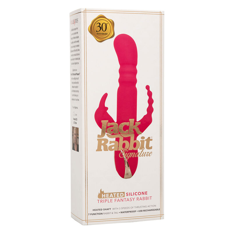 Calexotics - Jack Fantasy Triple Vibrador Calentable Rabbit Rosa 10 Calexotics - Jack Fantasy Triple Vibrador Calentable Rabbit Rosa - Imagen 10