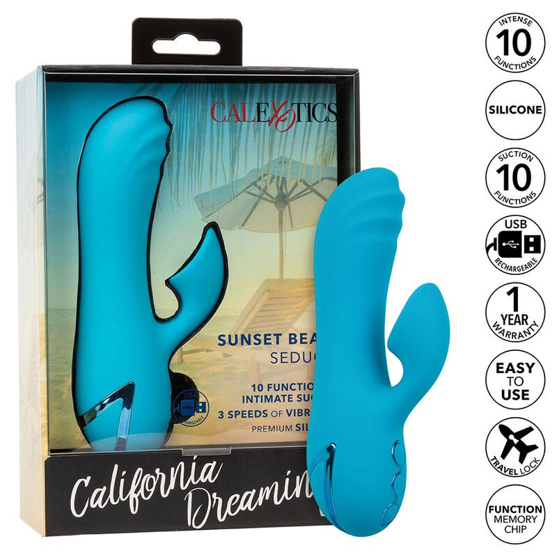 Calexotics - Sunset Beach Seducer Vibrador Y Estimulador 10 Funciones Azul 1 Calexotics - Sunset Beach Seducer Vibrador Y Estimulador 10 Funciones Azul