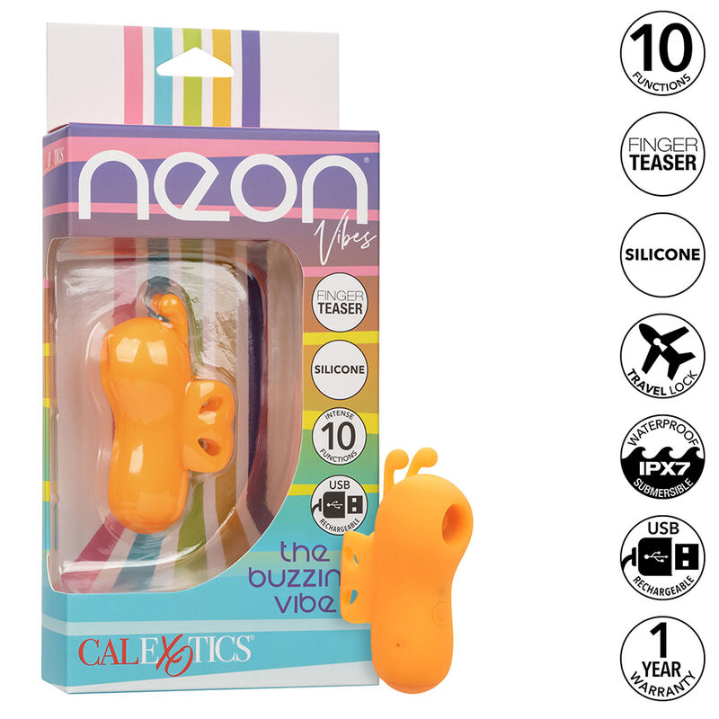 Calexotics - Neon Vibes The Buzzing Vibe Estimulador De Dedo 10 Vibraciones Naranja 1 Calexotics - Neon Vibes The Buzzing Vibe Estimulador De Dedo 10 Vibraciones Naranja