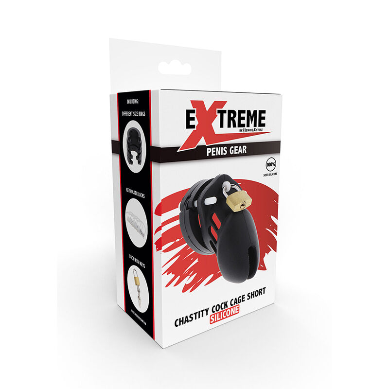 Hidden Desire - Extreme Jaula De Castidad Silicona Talla S Negro 5 Hidden Desire - Extreme Jaula De Castidad Silicona Talla S Negro - Imagen 5