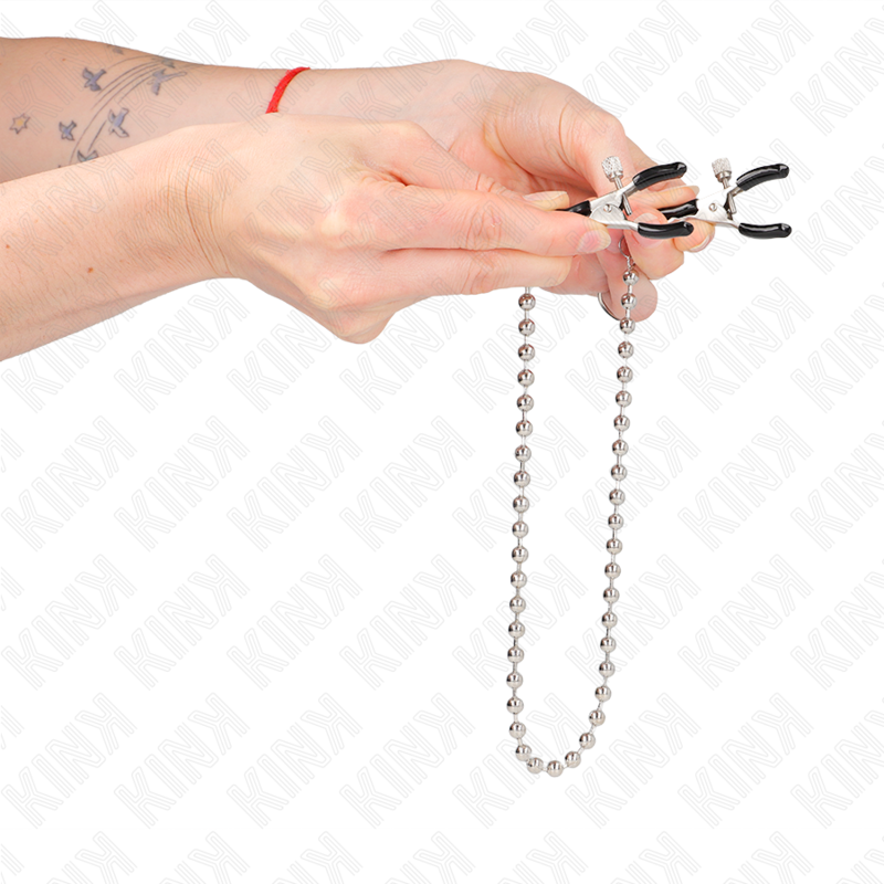 Kink - Pinzas Para Pezones Con Cadena De Bolas 30 Cm 4 Kink - Pinzas Para Pezones Con Cadena De Bolas 30 Cm - Imagen 4