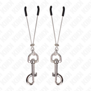 Kink - Pinzas para Pezones Fina con Gancho Plateado 7 Cm