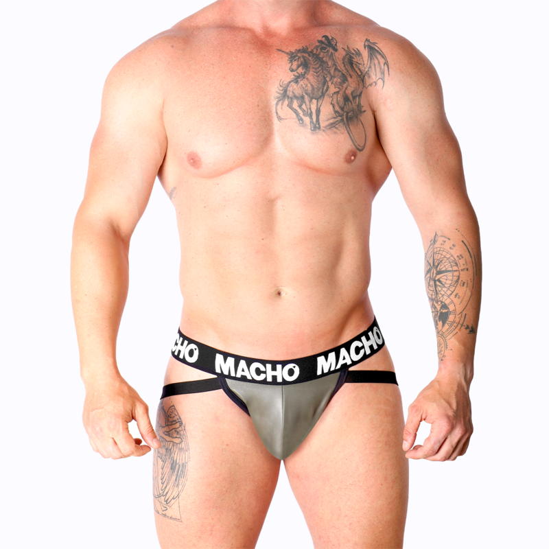 Macho - Mx27Gr Jock Cuero Gris Beige 23 Macho - Mx27Gr Jock Cuero Gris Beige - Imagen 23