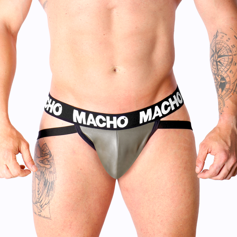 Macho - Mx27Gr Jock Cuero Gris Beige 1 Macho - Mx27Gr Jock Cuero Gris Beige