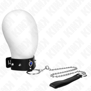 Kink - Collar con Correa 65 Cm con Diamantes Azules Ajustable 36-43 Cm X 5 Cm