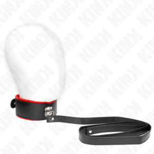 Kink - Collar con Correa 116 Cm de Piel Rojo Ajustable 40-48 Cm X 6 Cm