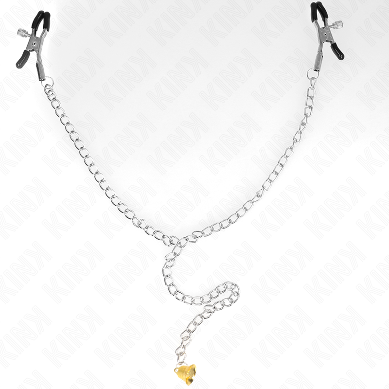 Kink - Pinzas Para Pezones Con Campana Cascabel Dorado Y Cadena 30 Cm 4 Kink - Pinzas Para Pezones Con Campana Cascabel Dorado Y Cadena 30 Cm - Imagen 4