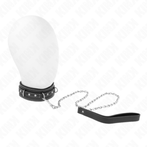 Kink - Collar con Correa 105 Cm de Piel de Pvc Remache de Diamantes de Imitación 41.5 X 4 Cm