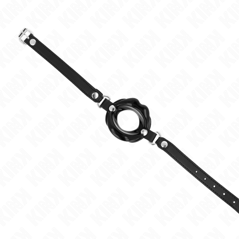Kink - Mordaza Labial 8 Cm Con Correa De Polipiel Negro 63 X 2 Cm Ajustable 39-58 Cm 3 Kink - Mordaza Labial 8 Cm Con Correa De Polipiel Negro 63 X 2 Cm Ajustable 39-58 Cm - Imagen 3