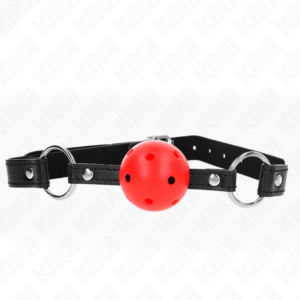 Kink - Mordaza de Bola 4.5 Cm Roja Dura Hueca Modelo 1 63.5 X 2 Cm