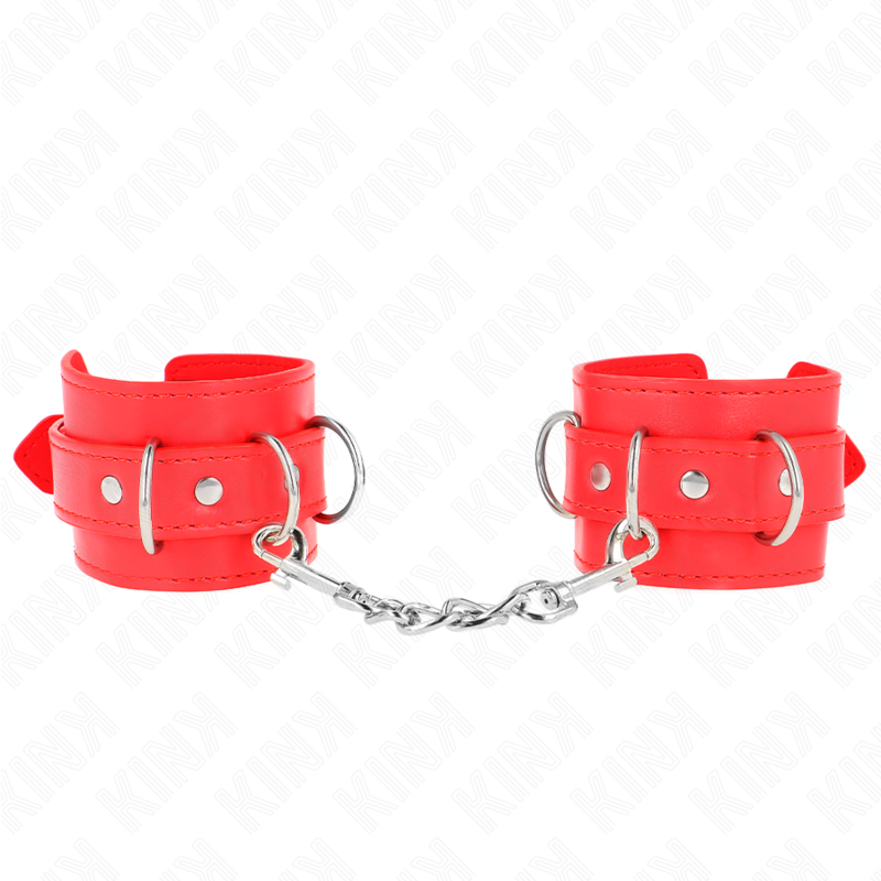 Kink - Muñequeras Con 3 Anillas En D Ajustable Rojo 17.5-25 Cm X 6 Cm 2 Kink - Muñequeras Con 3 Anillas En D Ajustable Rojo 17.5-25 Cm X 6 Cm - Imagen 2