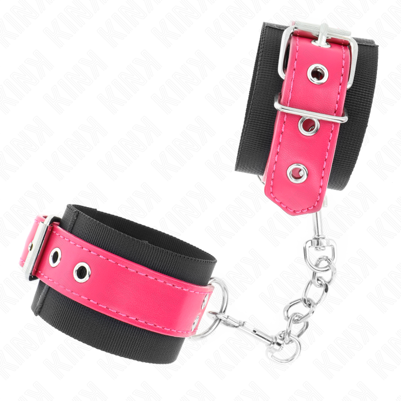 Kink - Muñequeras De Nylon Negro Con Correa Polipiel Fuscia Ajustable 19-29 Cm X 5.1 Cm 3 Kink - Muñequeras De Nylon Negro Con Correa Polipiel Fuscia Ajustable 19-29 Cm X 5.1 Cm - Imagen 3