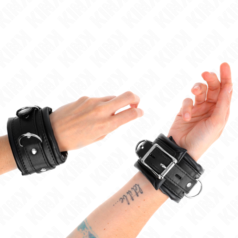 Kink - Muñequeras Estilo Heavy Forro Negro Ajustable 20-30 Cm X 6 Cm 1 Kink - Muñequeras Estilo Heavy Forro Negro Ajustable 20-30 Cm X 6 Cm