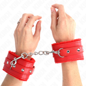 Kink - Muñequeras Forradas Premium Rojo con Correa Rojo Ajustable 17-29 Cm X 6 Cm