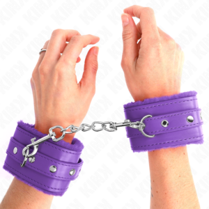 Kink - Muñequeras Forradas Premium Violeta con Correa Violeta Ajustable 17-29 Cm X 6 Cm