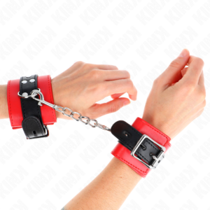 Kink - Muñequeras Rojo con Correa Negro Ajustable 17-28 Cm X 6 Cm