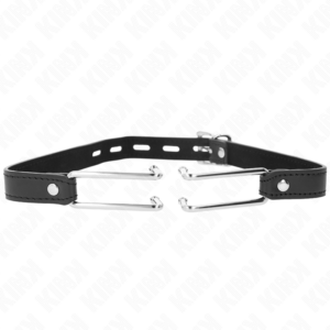 Kink - Mordaza Gancho de Metal 11.5 Cm con Correa de Polipiel Ajustable 39-58 Cm X 2 Cm