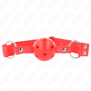 Kink - Mordaza de Bola 4.5 Cm Dura Hueca Rojo Completa 62 X 2 Cm