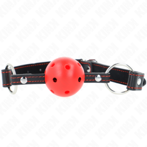 Kink - Mordaza de Bola 4.5 Cm Roja Dura Hueca Modelo 2 65 X 2.5 Cm
