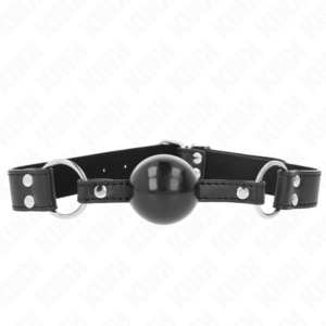 Kink - Mordaza de Bola 4 Cm Suave y Sólida con Correa de Polipiel 62 X 2.5 Cm Ajustable 42-58 Cm