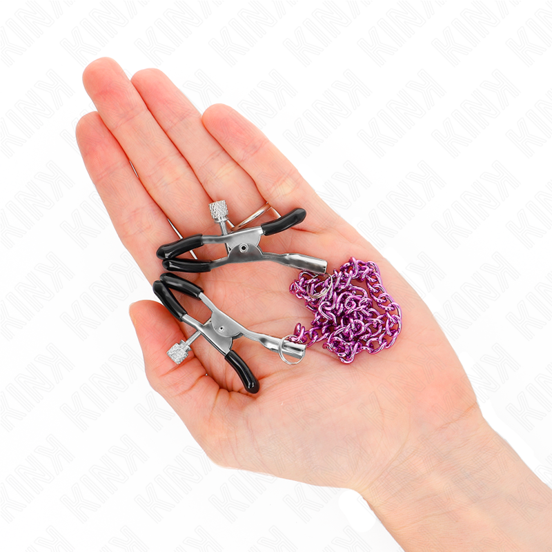 Kink - Pinzas Para Pezones Con Cadena Violeta 30 Cm 2 Kink - Pinzas Para Pezones Con Cadena Violeta 30 Cm - Imagen 2