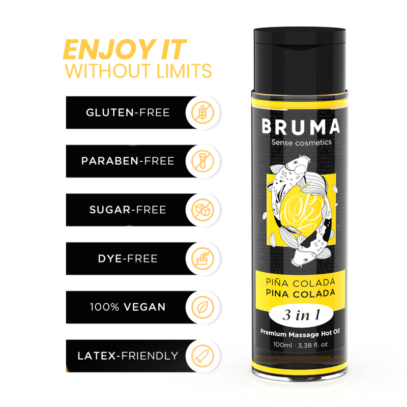 Bruma - Aceite De Masaje Premium Efecto Calor Sabor Piña Colada 3 En 1 - 100 Ml 3 Bruma - Aceite De Masaje Premium Efecto Calor Sabor Piña Colada 3 En 1 - 100 Ml - Imagen 3