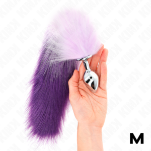 Kink - Plug Anal Talla M 8 X 3.5 Cm con Cola Sintética 40 Cm Violeta