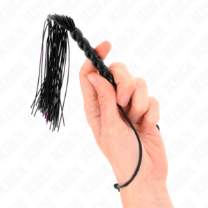 Kink - Mini Látigo de Silicona con Agarre 6 Bolas Negro 26 Cm