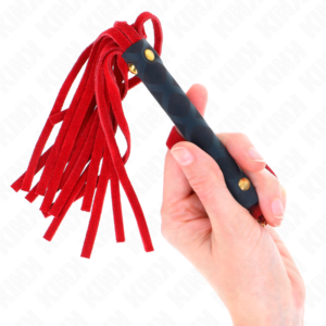 Kink - Látigo Mini Piel de Ante Rojo 30 Cm