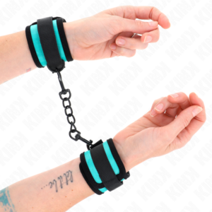 Kink - Muñequeras Negro-Azul Ajustable 18-32 Cm X 5 Cm