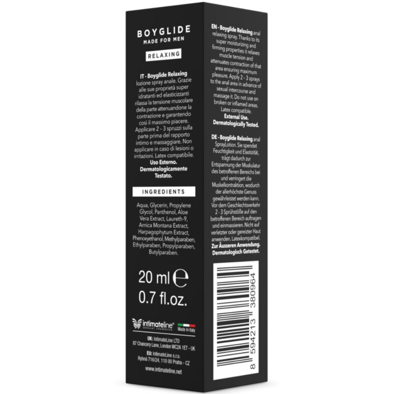 Intimateline - Boyglide Anal Relajante Anal Spray 20 Ml 2 Intimateline - Boyglide Anal Relajante Anal Spray 20 Ml - Imagen 2