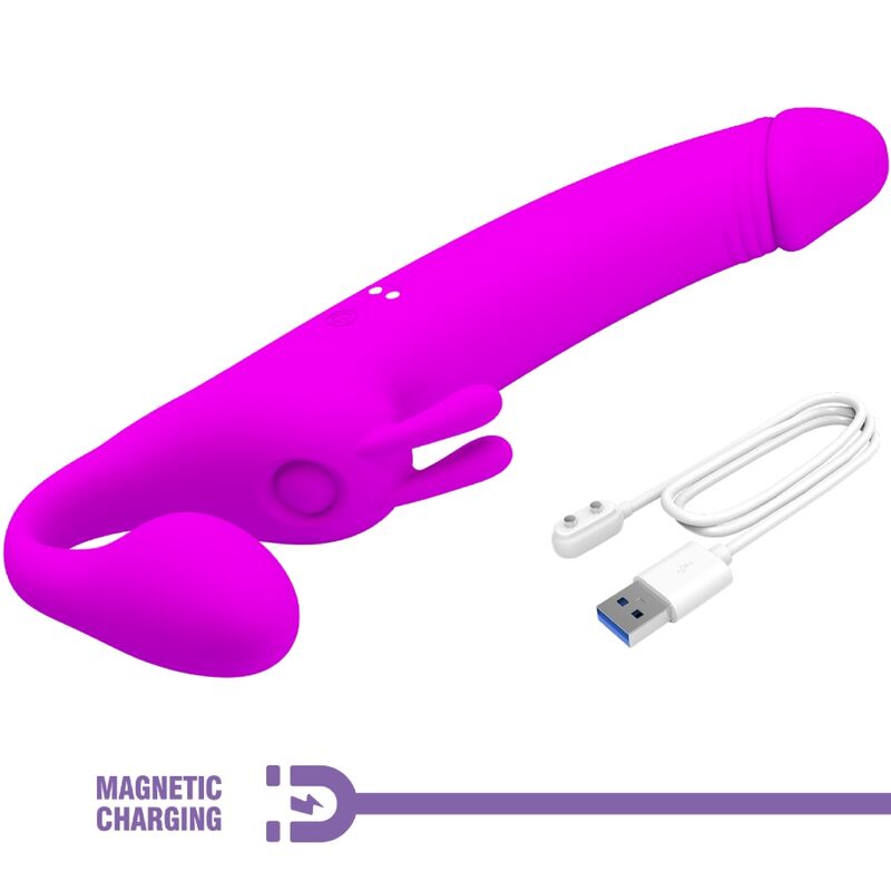 Pretty Love - Zanini Dildo Strap-On Sin Arnés 10 Vibraciones Morado 7 Pretty Love - Zanini Dildo Strap-On Sin Arnés 10 Vibraciones Morado - Imagen 7