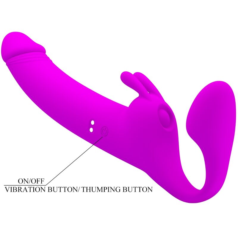Pretty Love - Zanini Dildo Strap-On Sin Arnés 10 Vibraciones Morado 6 Pretty Love - Zanini Dildo Strap-On Sin Arnés 10 Vibraciones Morado - Imagen 6