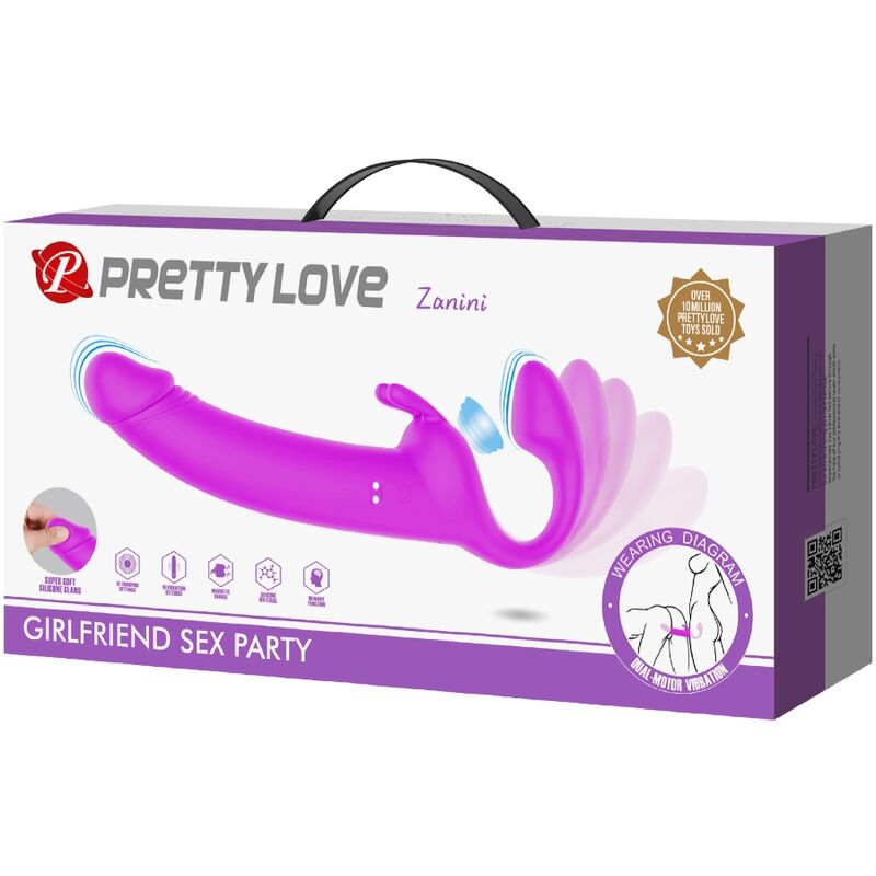 Pretty Love - Zanini Dildo Strap-On Sin Arnés 10 Vibraciones Morado 9 Pretty Love - Zanini Dildo Strap-On Sin Arnés 10 Vibraciones Morado - Imagen 9