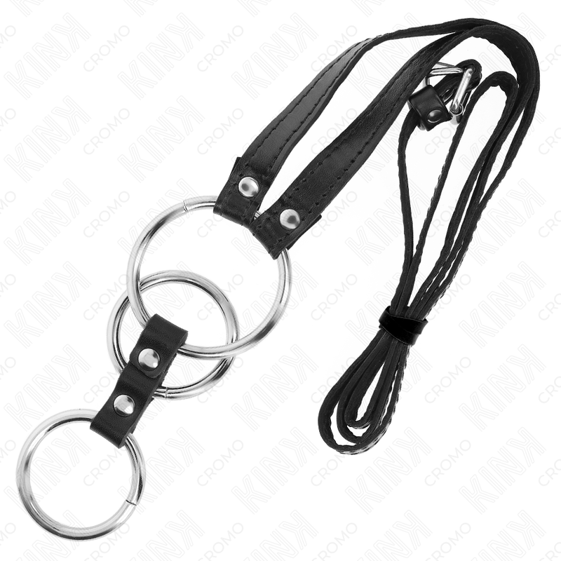 Kink - Anillo Pene Metal Triple 3.8 Cm A 5 Cm Con Cinturón Polipiel 112 Cm 4 Kink - Anillo Pene Metal Triple 3.8 Cm A 5 Cm Con Cinturón Polipiel 112 Cm - Imagen 4