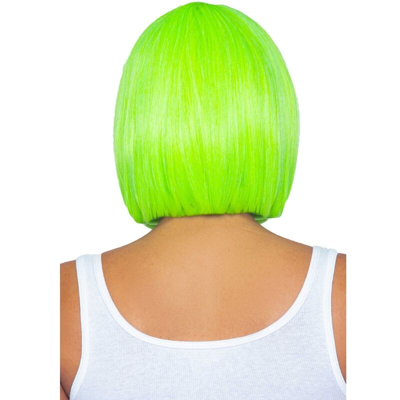 Leg Avenue - Peluca Bob Fluorescente Verde Neon 2 Leg Avenue - Peluca Bob Fluorescente Verde Neon - Imagen 2