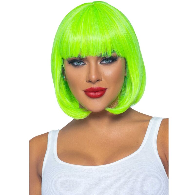 Leg Avenue - Peluca Bob Fluorescente Verde Neon 1 Leg Avenue - Peluca Bob Fluorescente Verde Neon