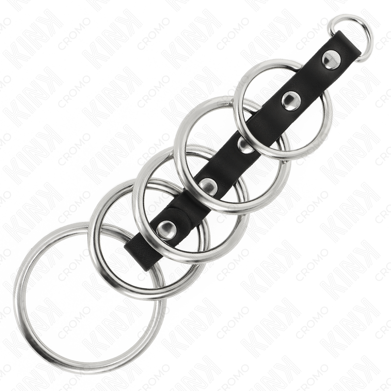 Kink - 5 Anillos Pene Metal 3.2 Cm A 5 Cm Conectados Por Polipiel 4 Kink - 5 Anillos Pene Metal 3.2 Cm A 5 Cm Conectados Por Polipiel - Imagen 4