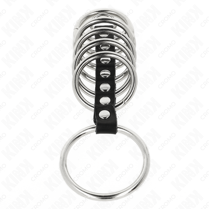Kink - 7 Anillos Pene Metal 3.2 Cm A 5 Cm Conectados Por Polipiel 3 Kink - 7 Anillos Pene Metal 3.2 Cm A 5 Cm Conectados Por Polipiel - Imagen 3