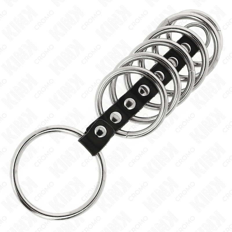 Kink - 7 Anillos Pene Metal 3.2 Cm A 5 Cm Conectados Por Polipiel 4 Kink - 7 Anillos Pene Metal 3.2 Cm A 5 Cm Conectados Por Polipiel - Imagen 4