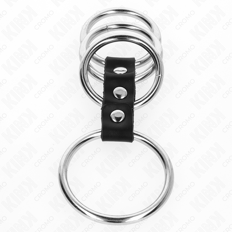 Kink - 4 Anillos Pene Metal 3.7 Cm A 5 Cm Conectados Por Cuero 3 Kink - 4 Anillos Pene Metal 3.7 Cm A 5 Cm Conectados Por Cuero - Imagen 3