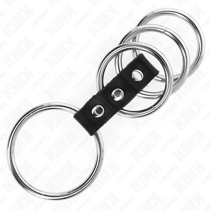 Kink - 4 Anillos Pene Metal 3.7 Cm A 5 Cm Conectados Por Cuero 4 Kink - 4 Anillos Pene Metal 3.7 Cm A 5 Cm Conectados Por Cuero - Imagen 4